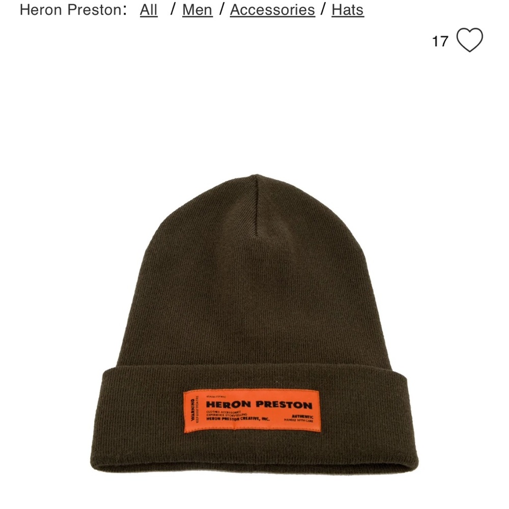 Heron Preston black Beanie with Orange Patch